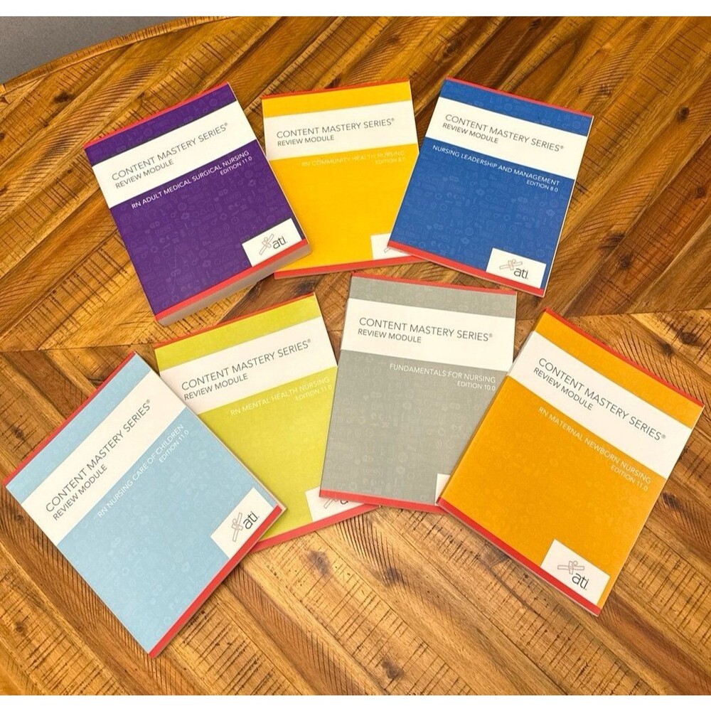 ATI RN Content Mastery Series Review Module 9-Book Set Nursing NCLEX Prep New